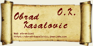 Obrad Kasalović vizit kartica